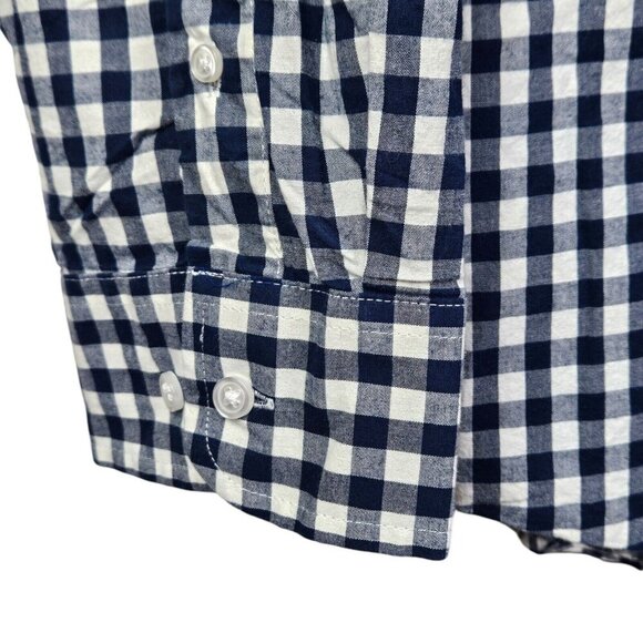 [g] George Classic‎ Fit Button-Up Shirt Men's Size 3XL Long Sleeve Check Navy - Picture 7 of 10